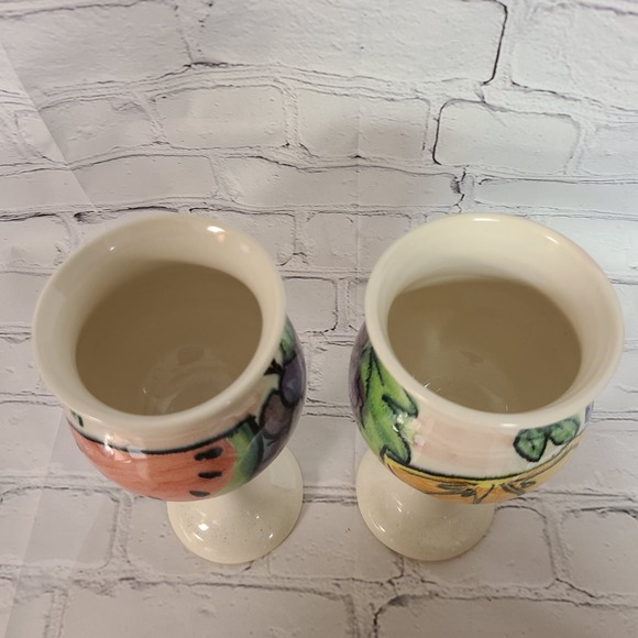 Vintage MONICATS Canada 2000 Pottery Globlets/Wine Glasses Collectible Drinkware - Picture 4 of 6